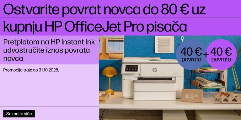 Ostvarite povrat novca do 80 € uz HP OfficeJet Pro